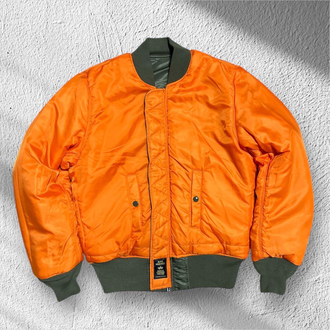アルファインダストリーズ MA-1 フライトジャケット グリーン　オレンジ　限定