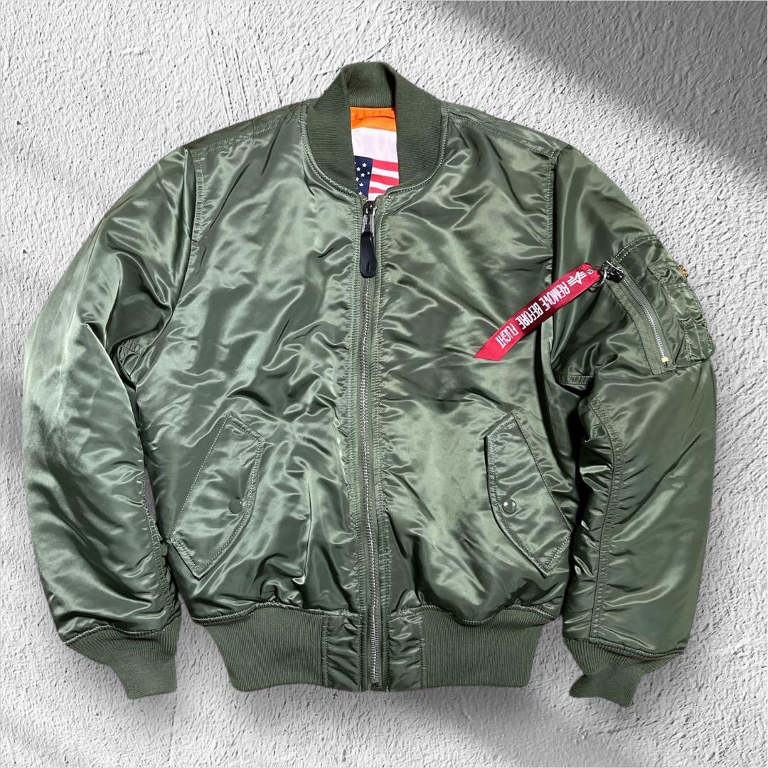 アルファインダストリーズ MA-1 フライトジャケット グリーン　オレンジ　限定