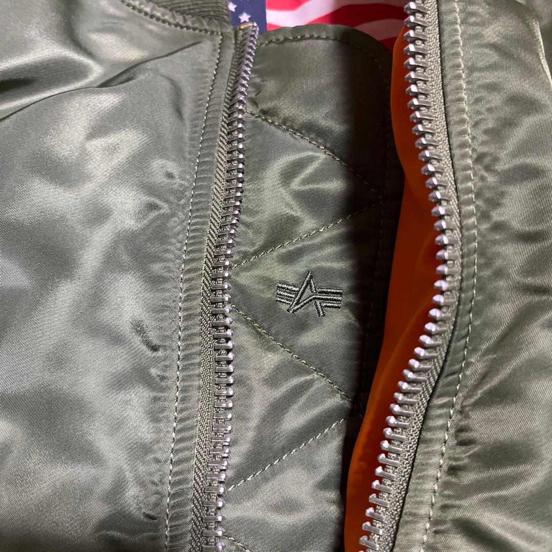 アルファインダストリーズ MA-1 フライトジャケット グリーン　オレンジ　限定