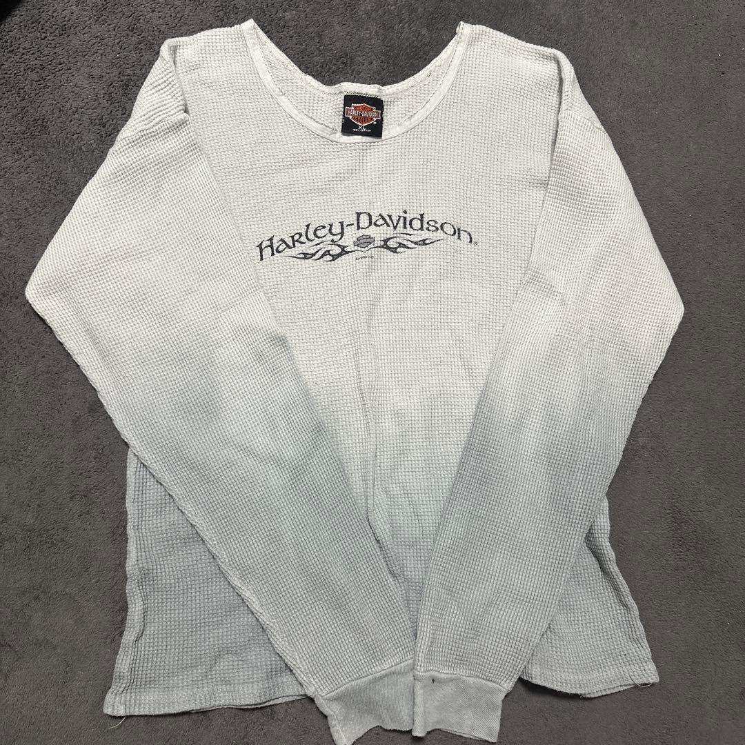 Harley-Davidson 長袖カットソー ホワイトサーマルハーレーロンT