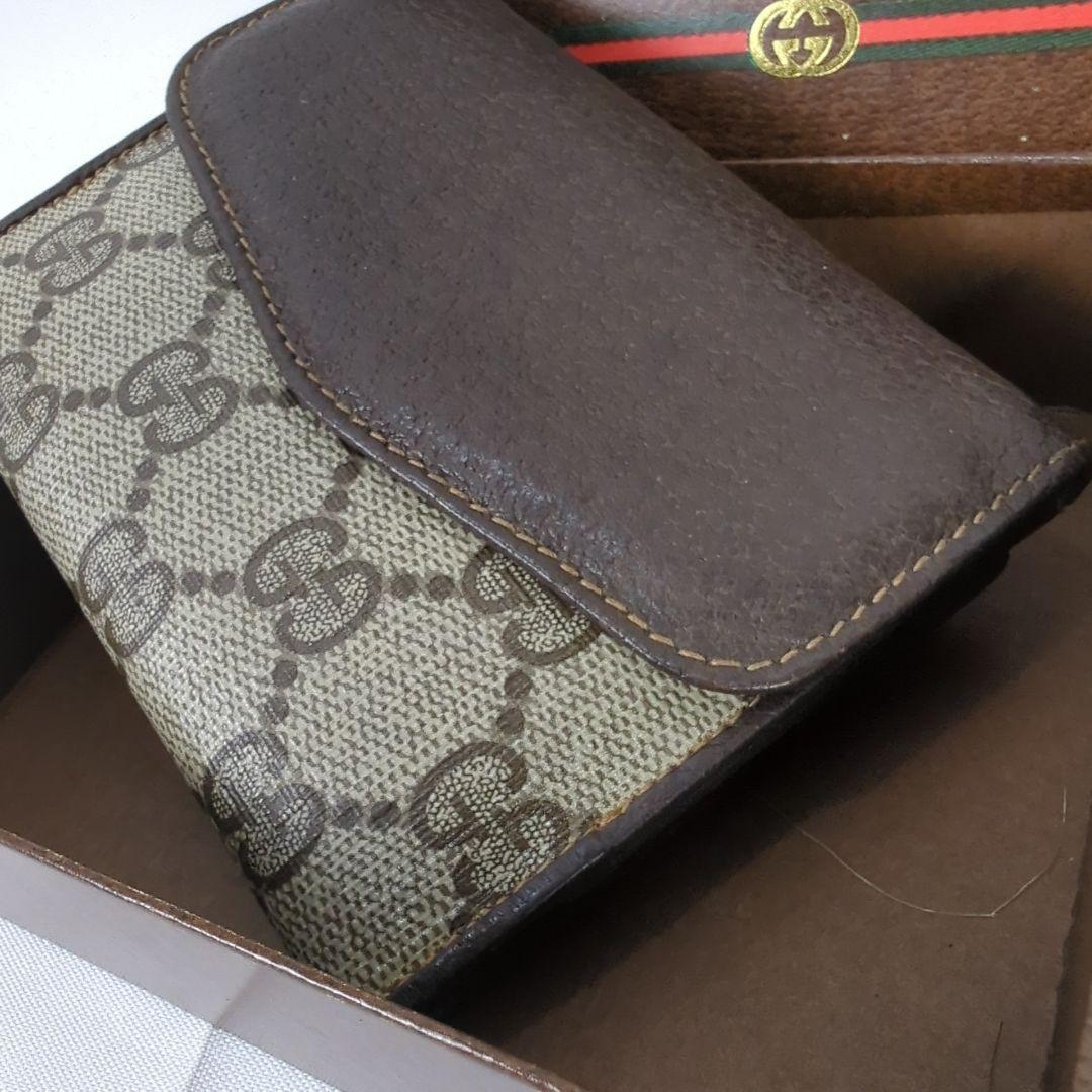 【良品】GUCCI グッチ GG柄 シェリーライン 二つ折り 財布 ヴィンテージ