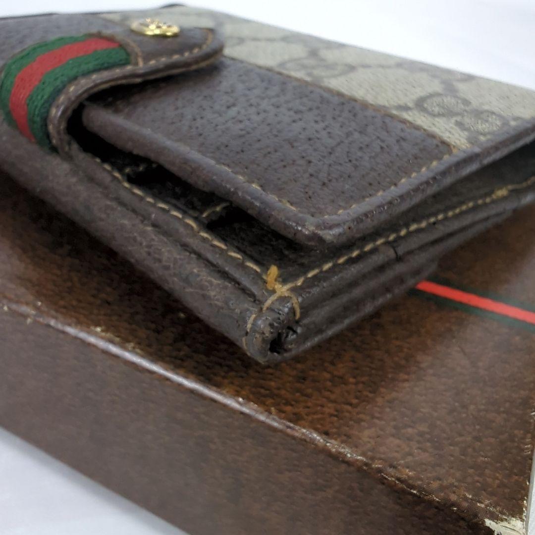 【良品】GUCCI グッチ GG柄 シェリーライン 二つ折り 財布 ヴィンテージ
