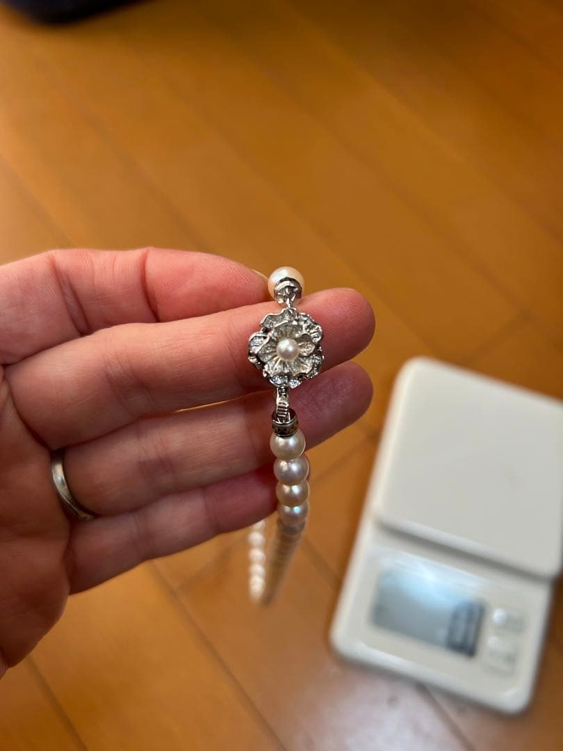 い*ご様 パールネックレス 34g 　シルバー