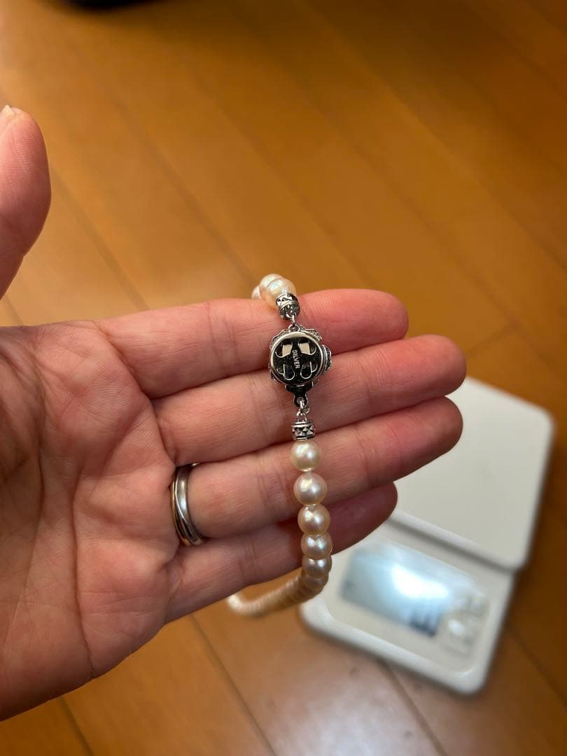 い*ご様 パールネックレス 34g 　シルバー