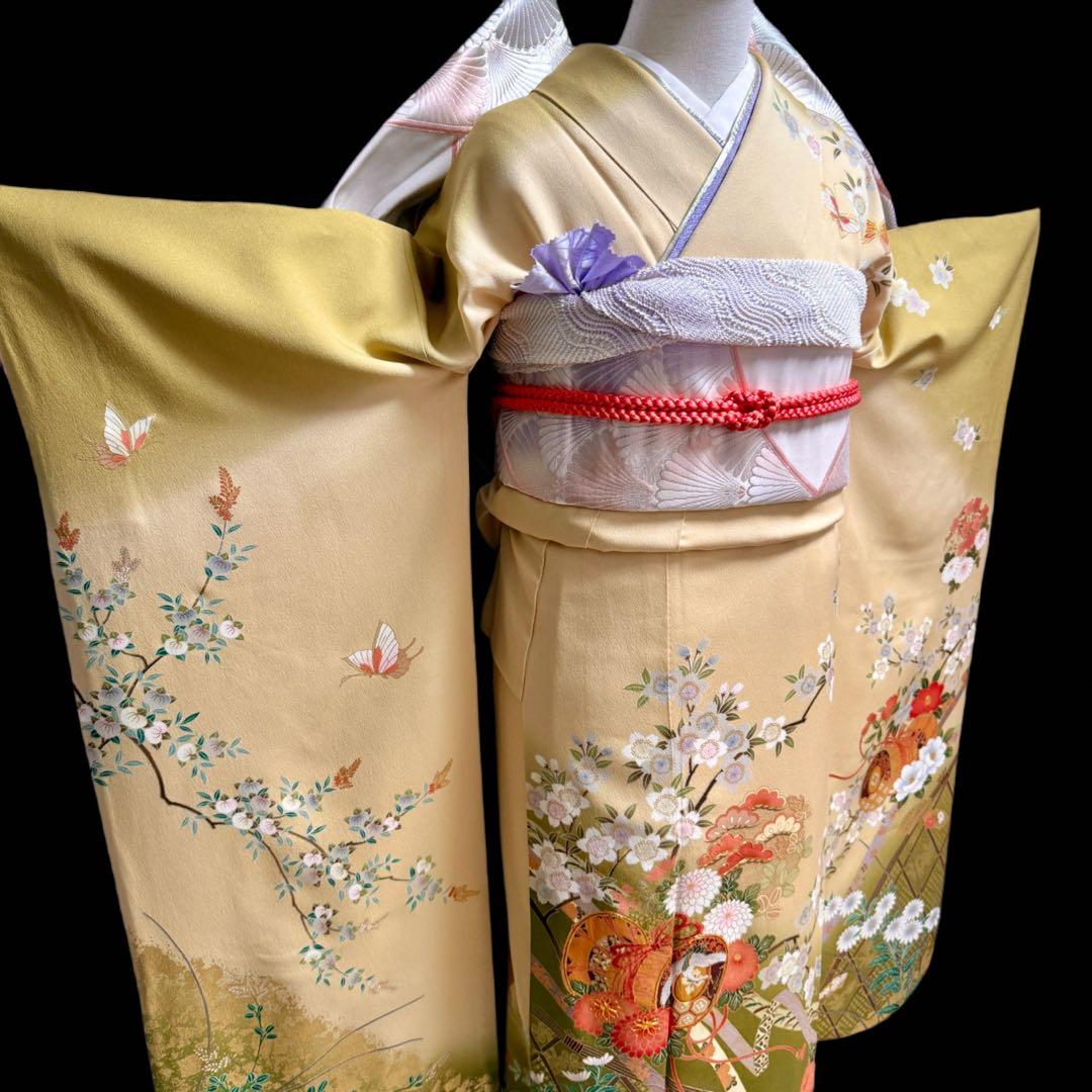 振袖フルセット　やまと誂製　古典柄　正絹長襦袢　裄丈長め　151〜166cm