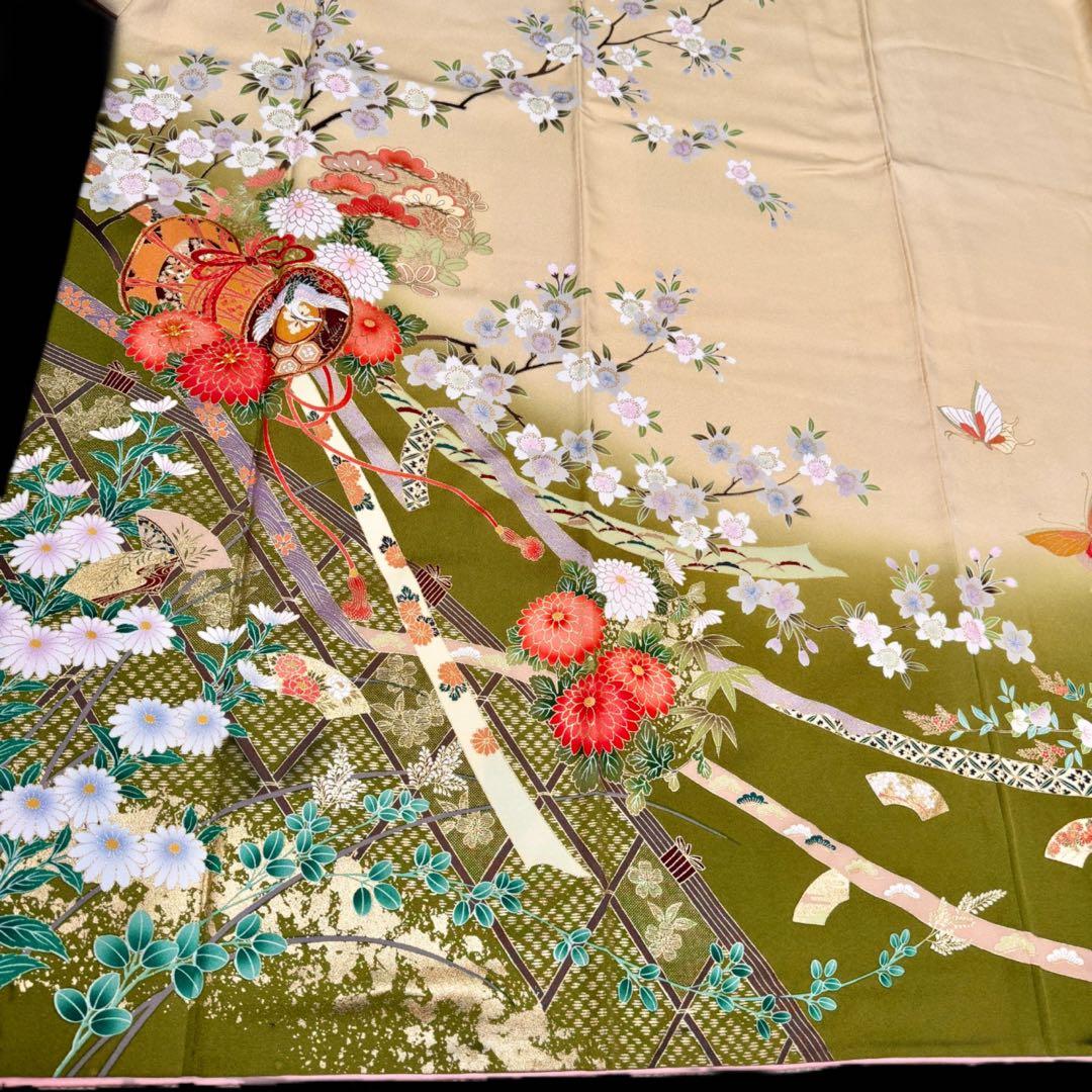 振袖フルセット　やまと誂製　古典柄　正絹長襦袢　裄丈長め　151〜166cm