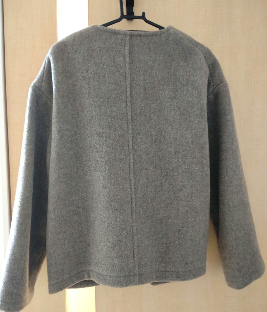 美品✧DANTON ウールライトパイル ノーカラージャケット 36 ベージュ