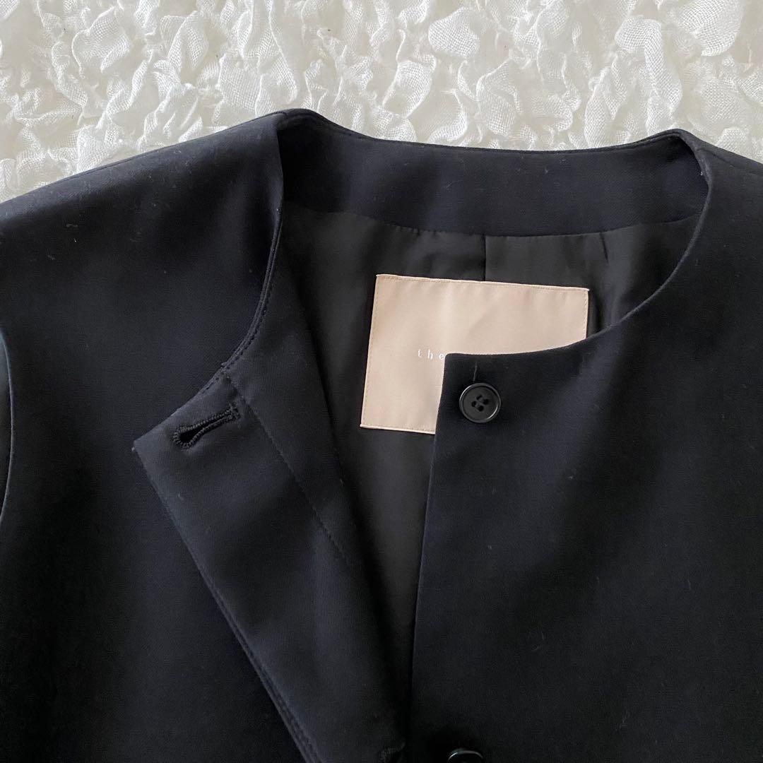 セオリーリュクス クルーネック ジレ ベスト シルク混 ストレッチ