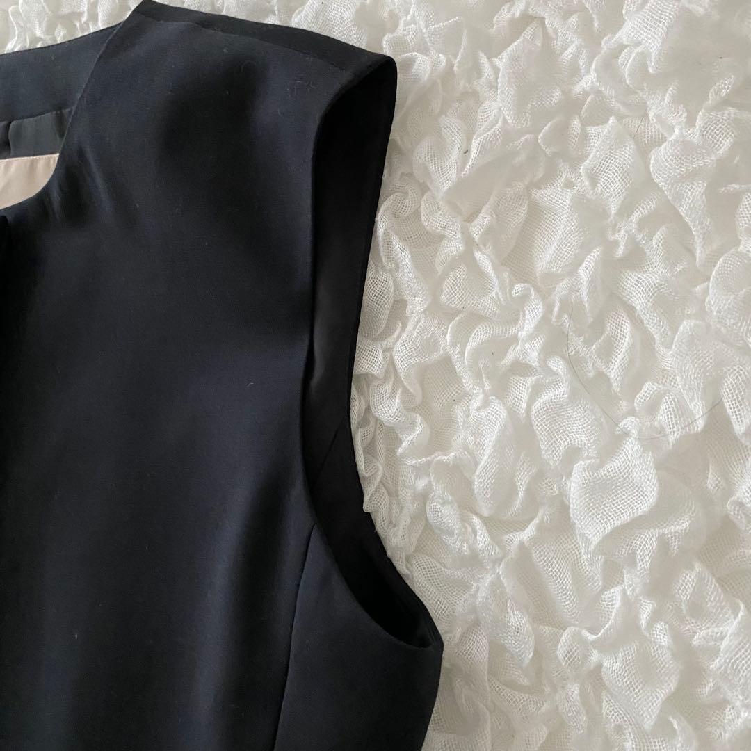 セオリーリュクス クルーネック ジレ ベスト シルク混 ストレッチ