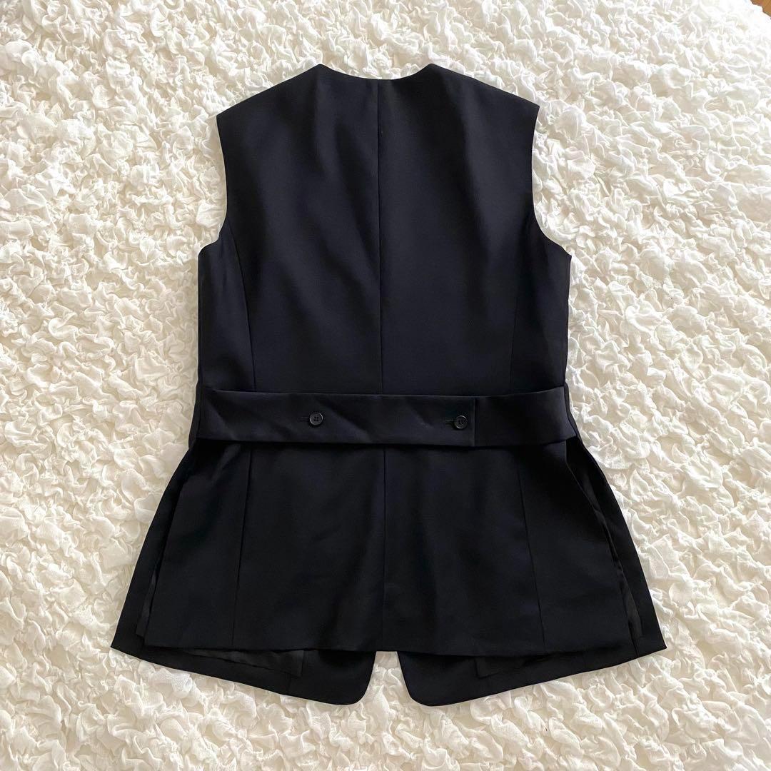 セオリーリュクス クルーネック ジレ ベスト シルク混 ストレッチ