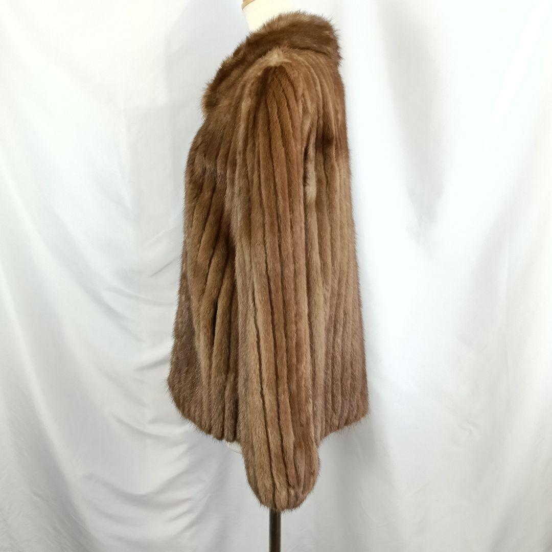 ミンク　毛皮　コート　ブラウン　B2870