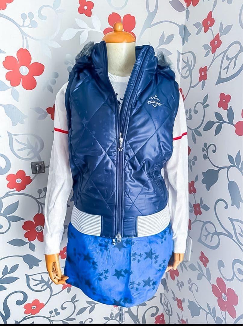 キャロウェイ【新品】ゴルフウェア〈特典有〉４WAY ダウン 保温 ネイビー