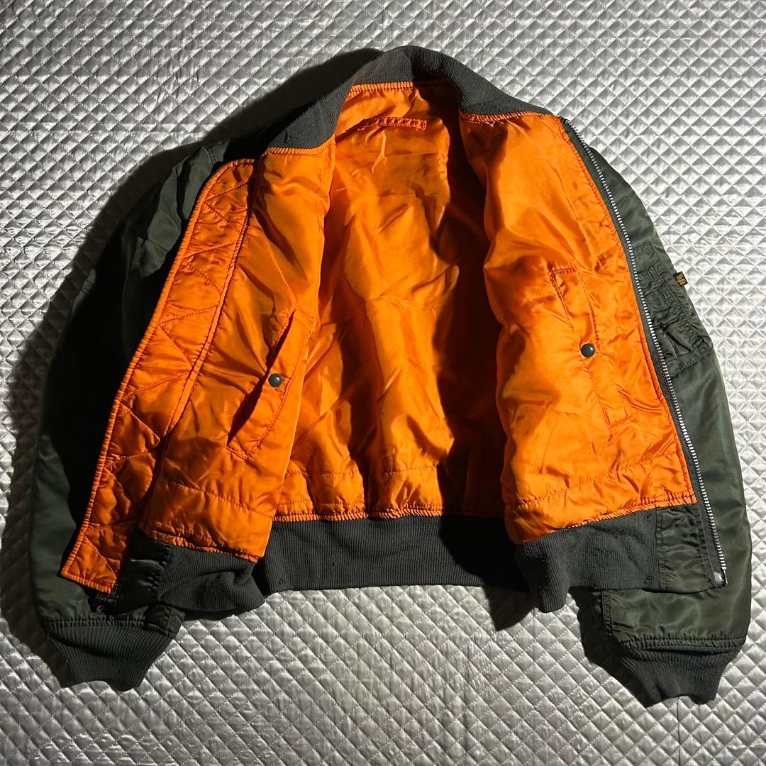 80s ALPHA USA製 民間品 3本線 MA-1 USAF 民生