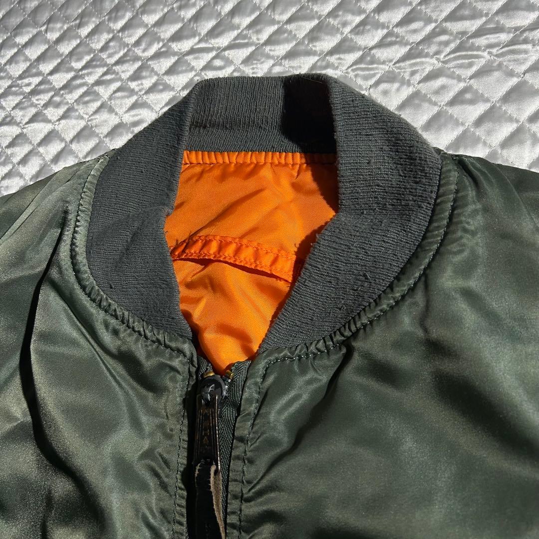 80s ALPHA USA製 民間品 3本線 MA-1 USAF 民生