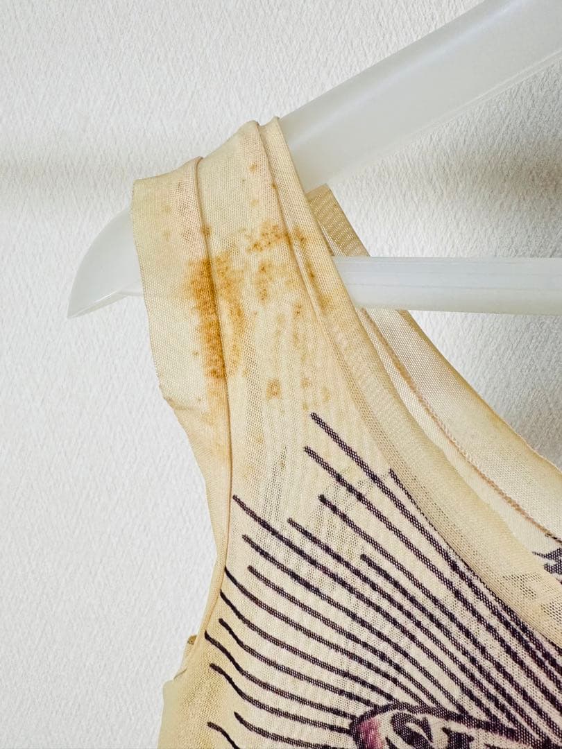 ジャンポールゴルチェ ファム ドラゴン&ハートタトゥー パワーネットタンクトップ