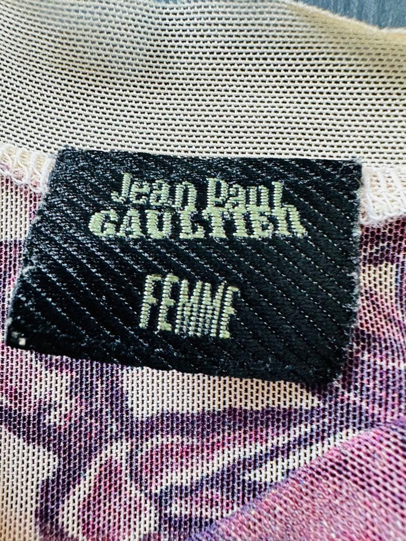 ジャンポールゴルチェ ファム ドラゴン&ハートタトゥー パワーネットタンクトップ