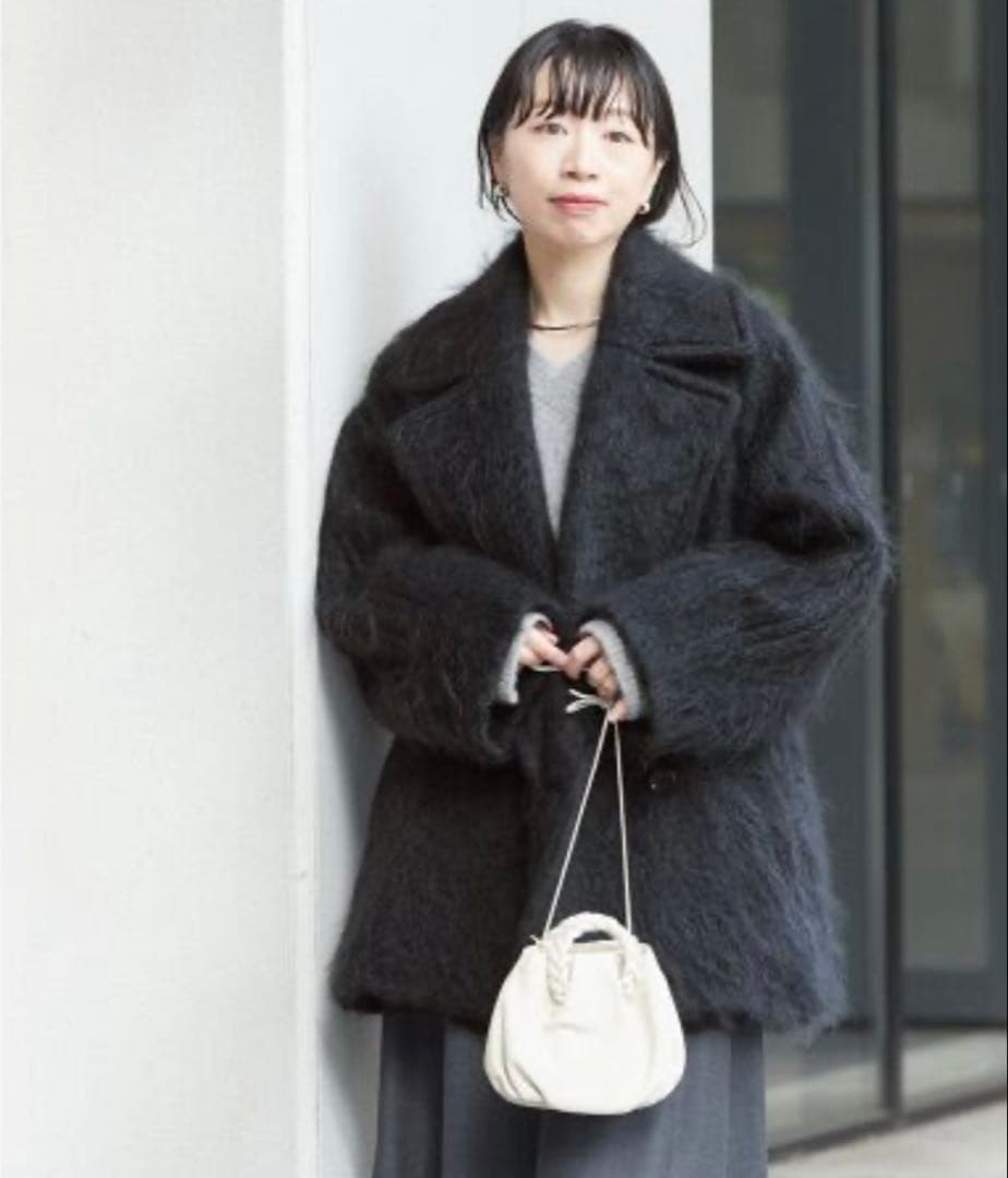 モヘヤMIXシャギーダブルコート