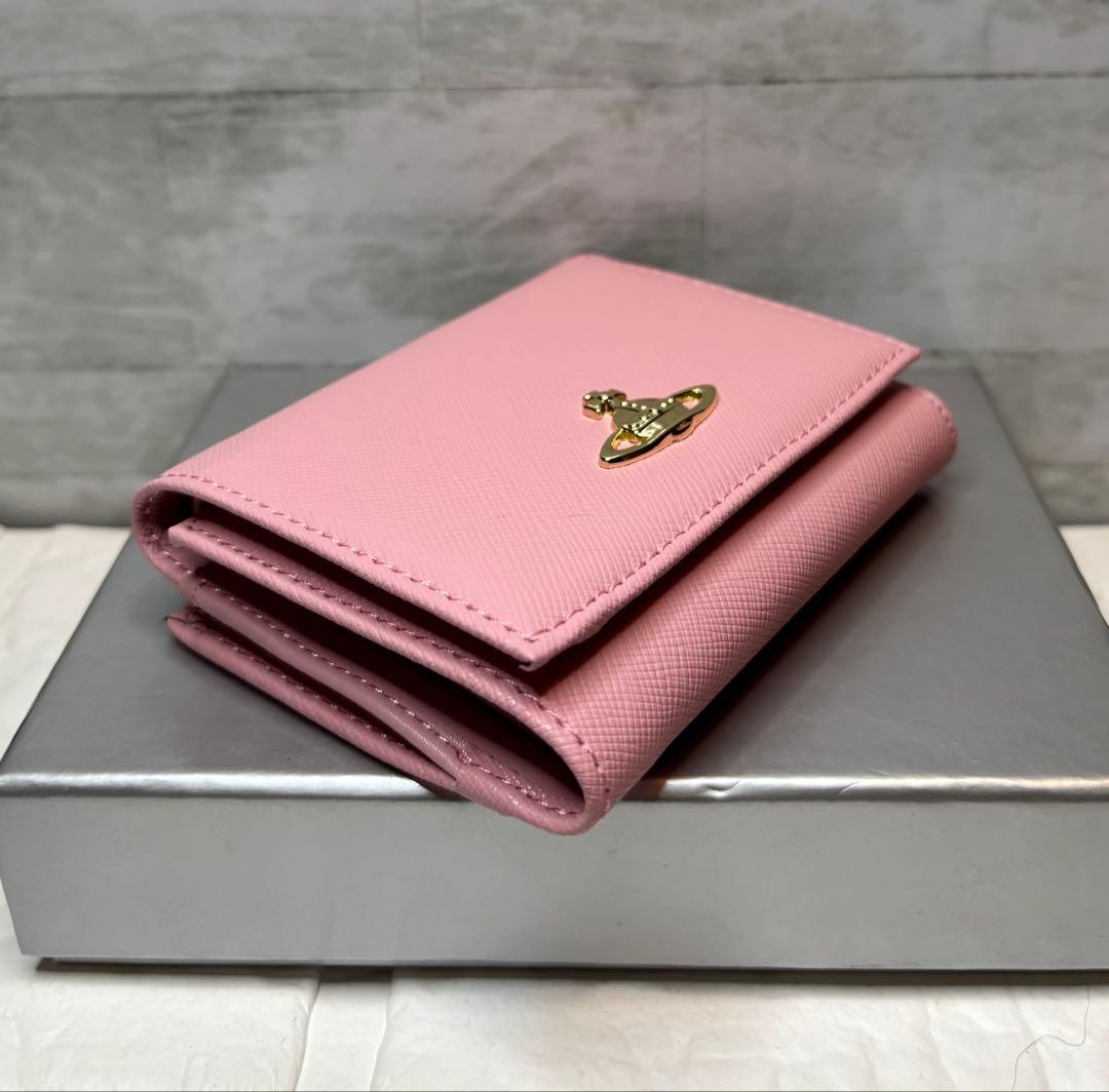 大人気ピンク！ヴィヴィアン・ウエストウッド スモールフレームウォレット ピンク