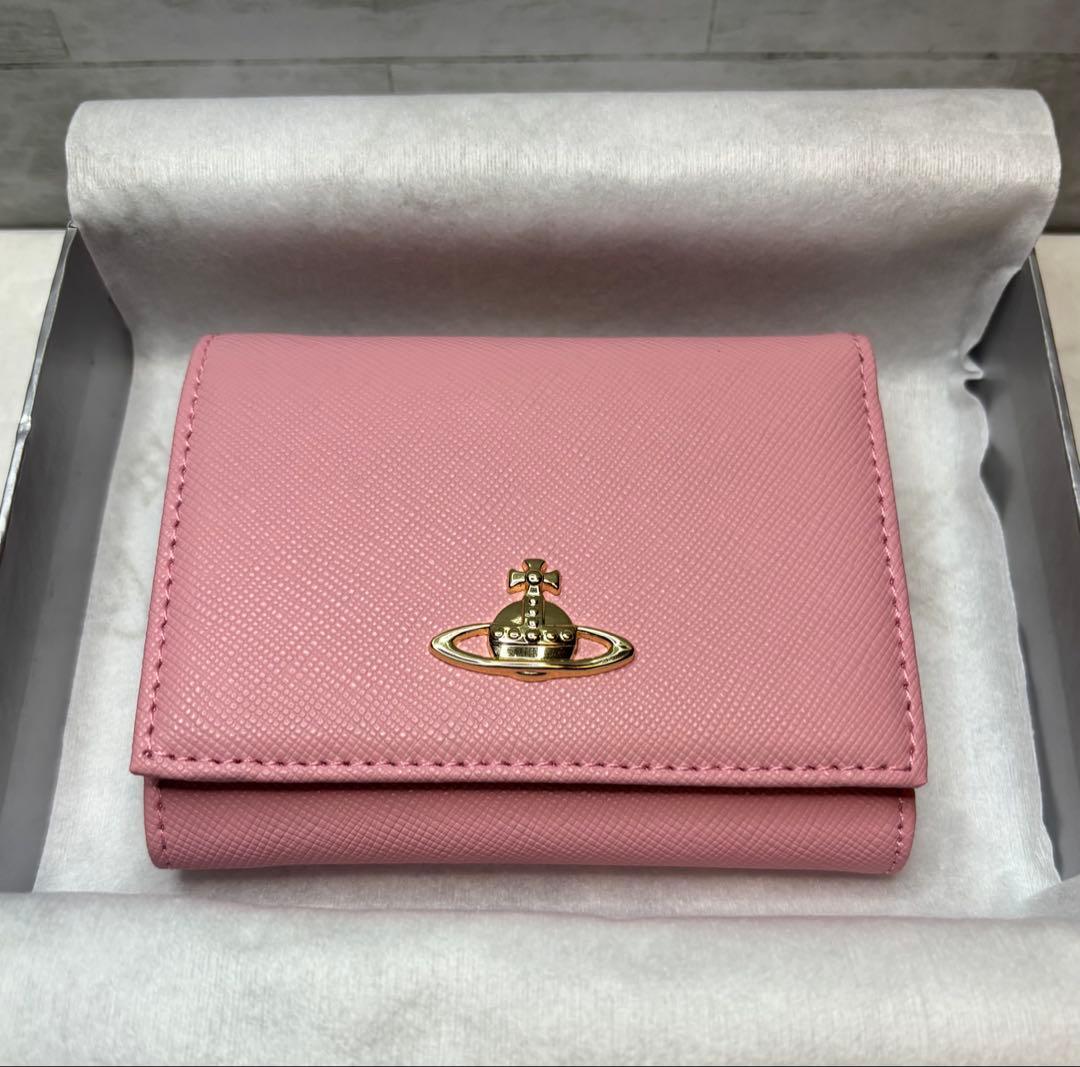大人気ピンク！ヴィヴィアン・ウエストウッド スモールフレームウォレット ピンク