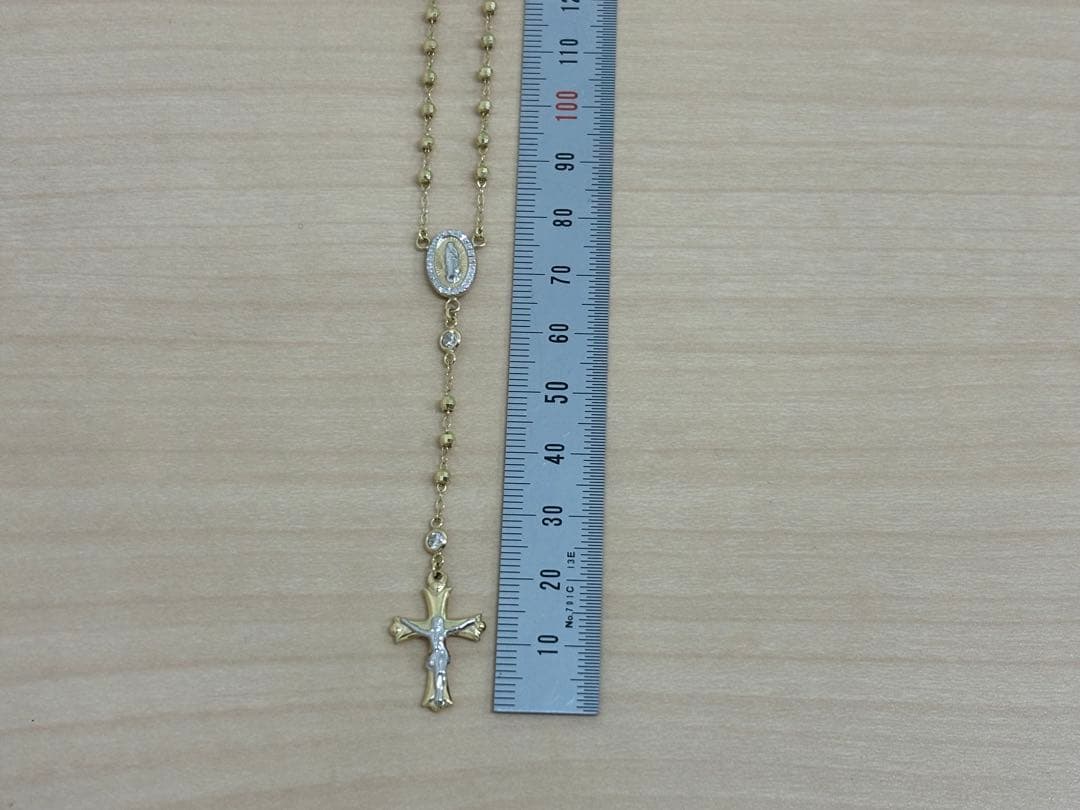 新品激安BRILLIANCE 10金K10YGロザリオゴールドネックレス46cm