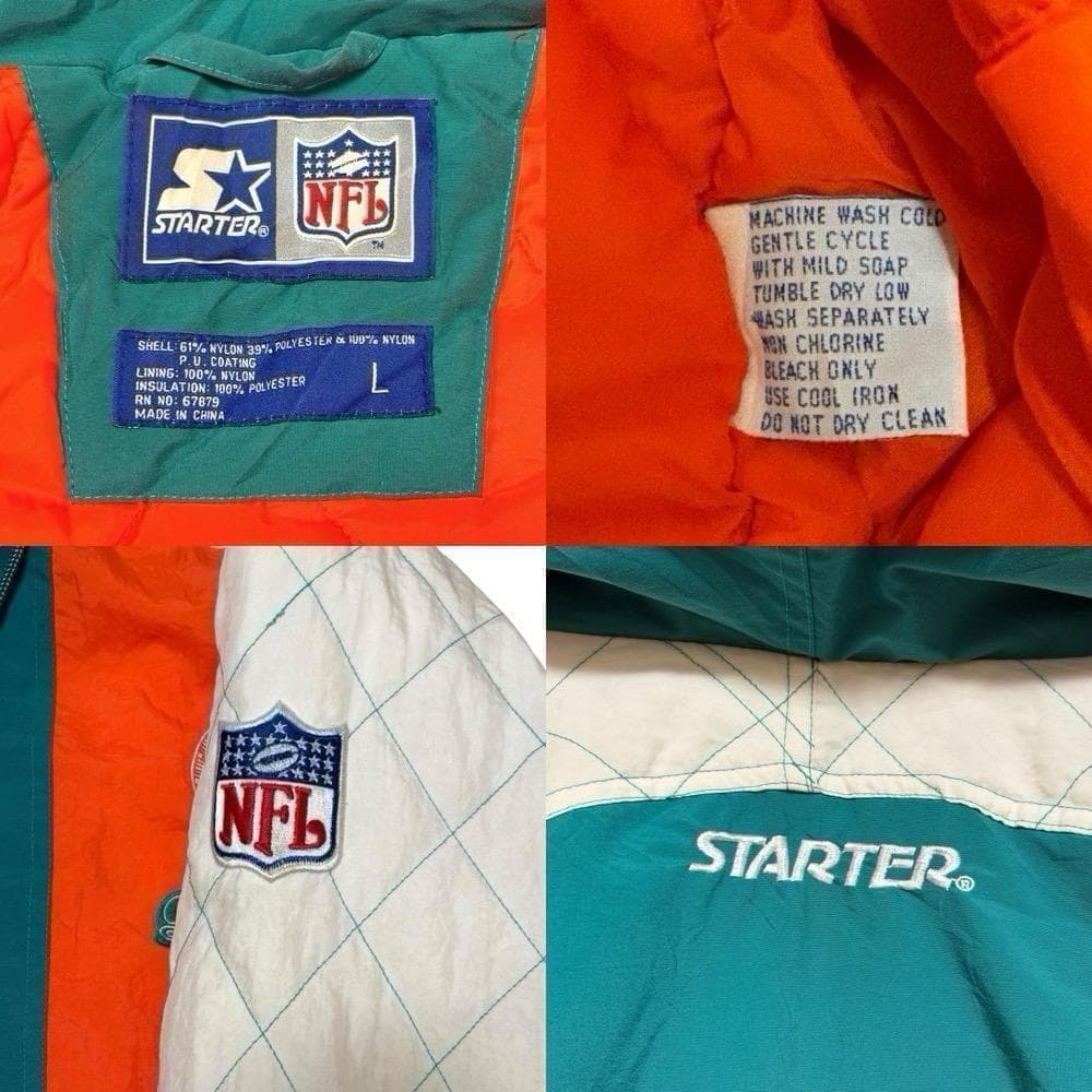 スターター NFLドルフィンズ ジップアップ 中綿ベンチジャケット USA企画L