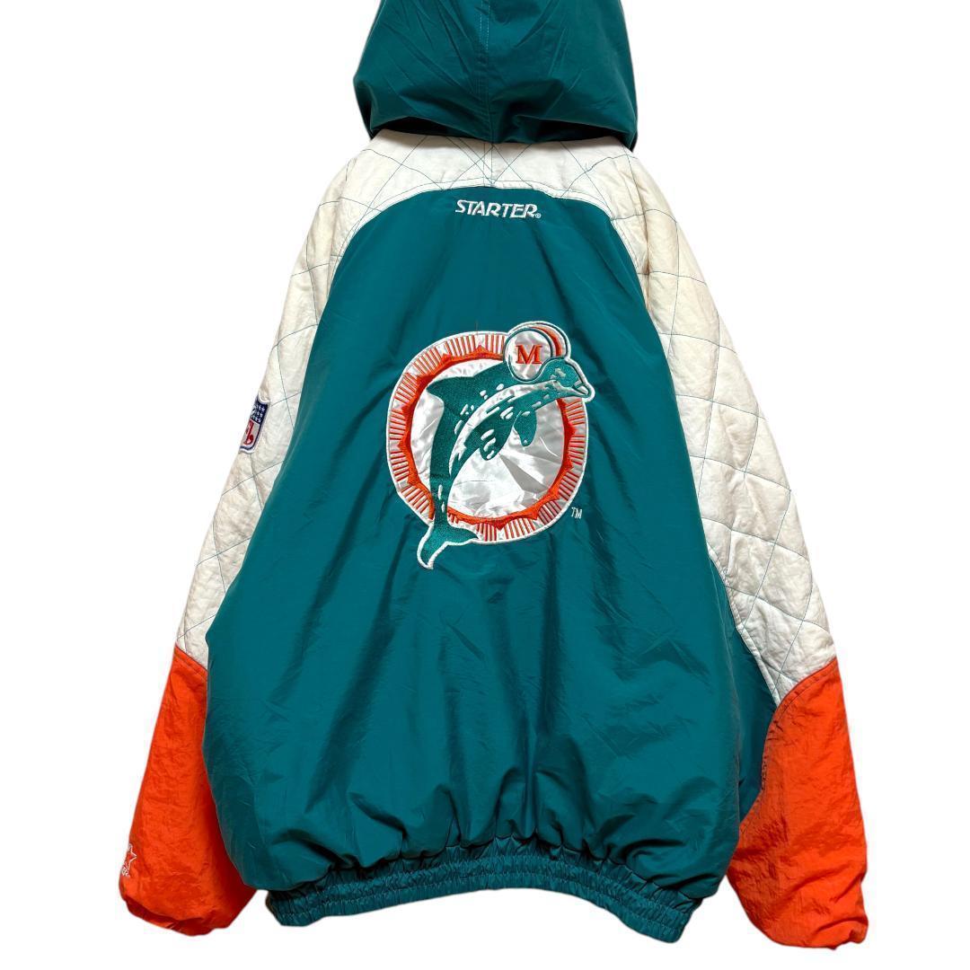 スターター NFLドルフィンズ ジップアップ 中綿ベンチジャケット USA企画L