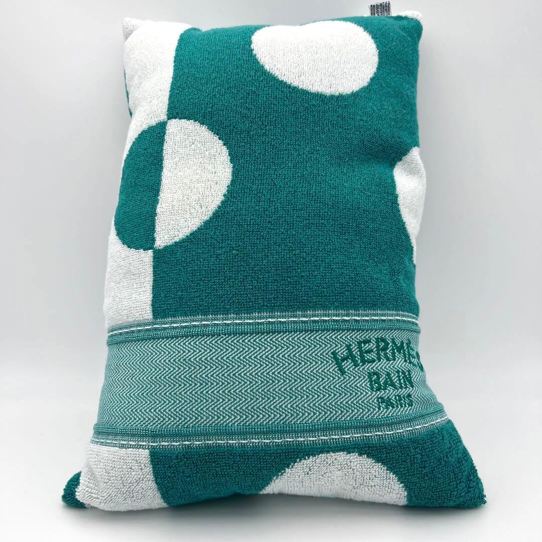 ⭐︎レア⭐︎エルメス ヨッティング ビーチ クッション ピロー 枕 ドット 水玉 緑