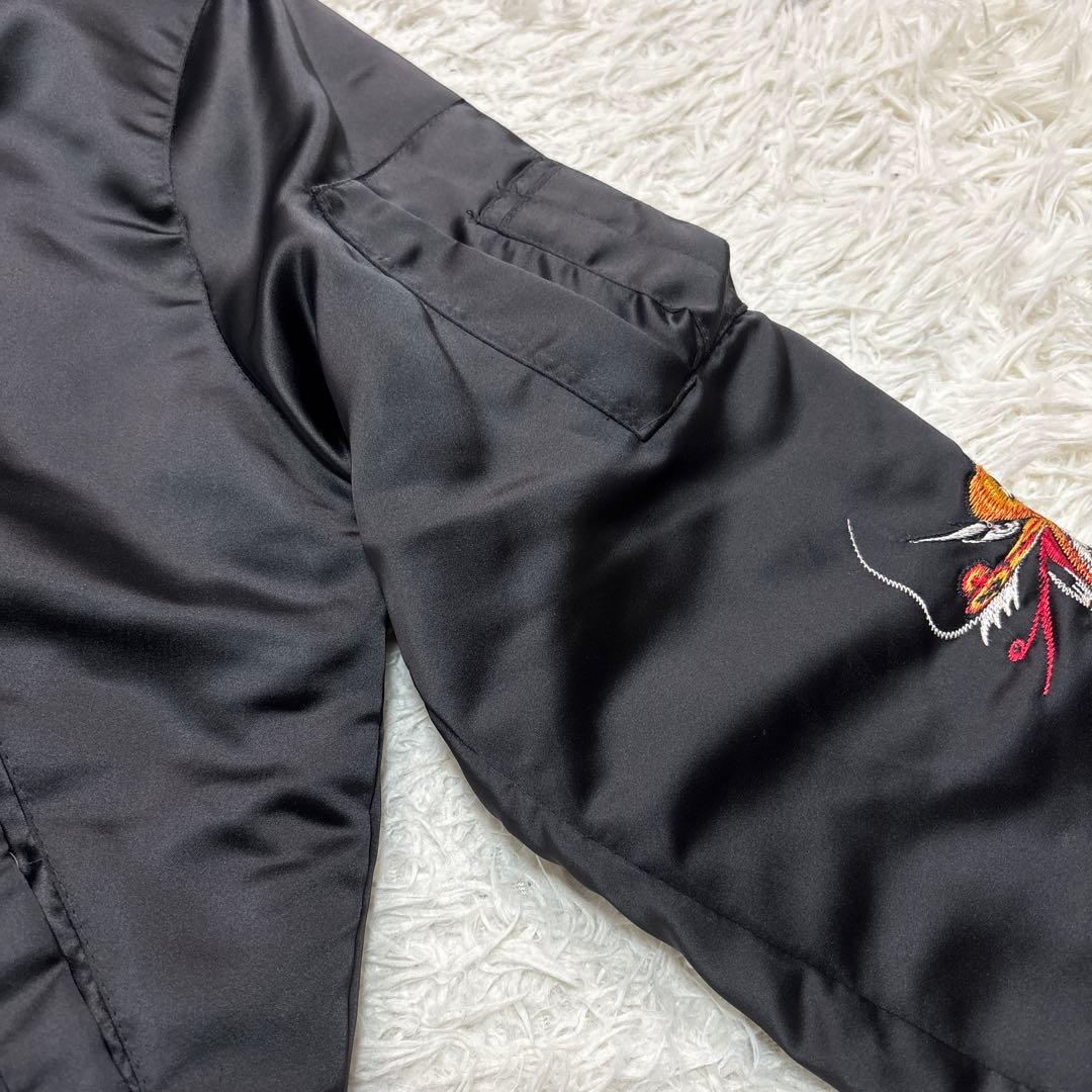 コリアン フード フライトジャケット ドラゴン US Sサイズ ブラック