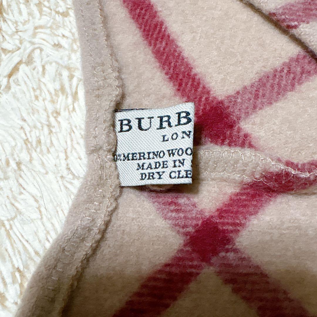 【レア✨️】バーバリー ウール カシミヤ ベージュ ノバチェック ポンチョ