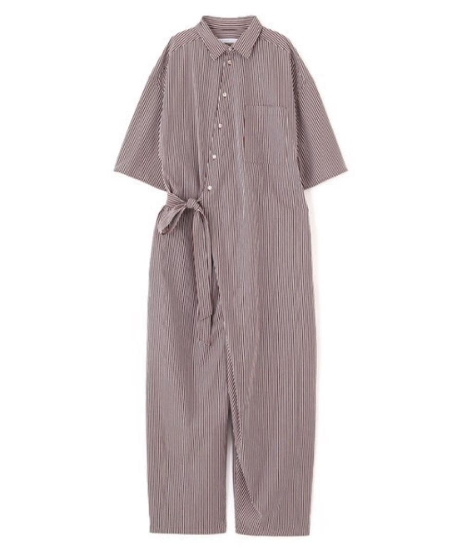 [新品タグ付き]ETRE TOKYO★ ハーフスリーブストライプオールインワン