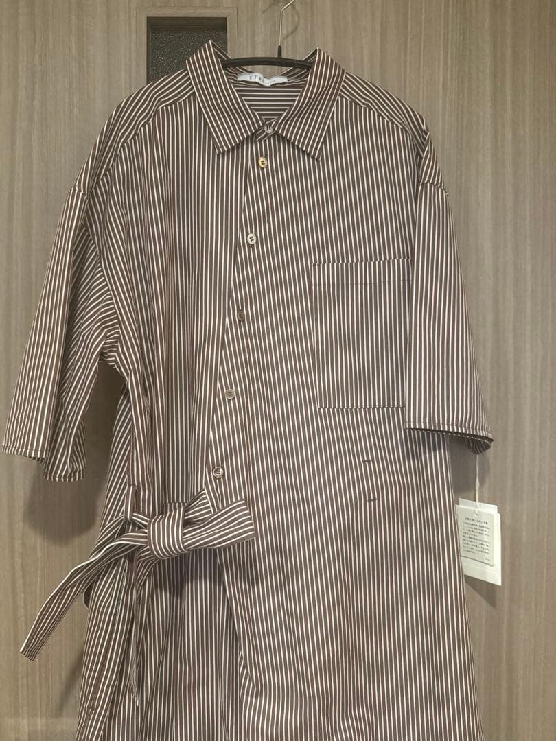 [新品タグ付き]ETRE TOKYO★ ハーフスリーブストライプオールインワン