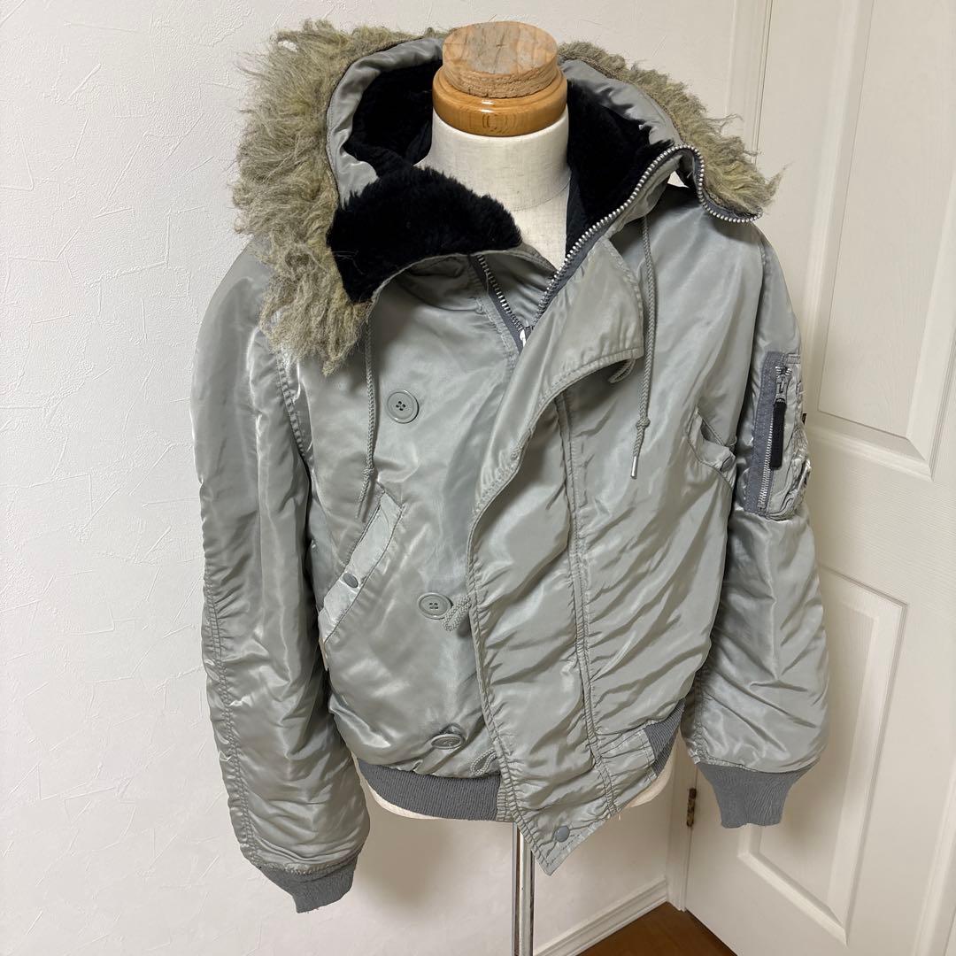 希少色シルバー90s USA製 ALPHA N-2B MEDIUM