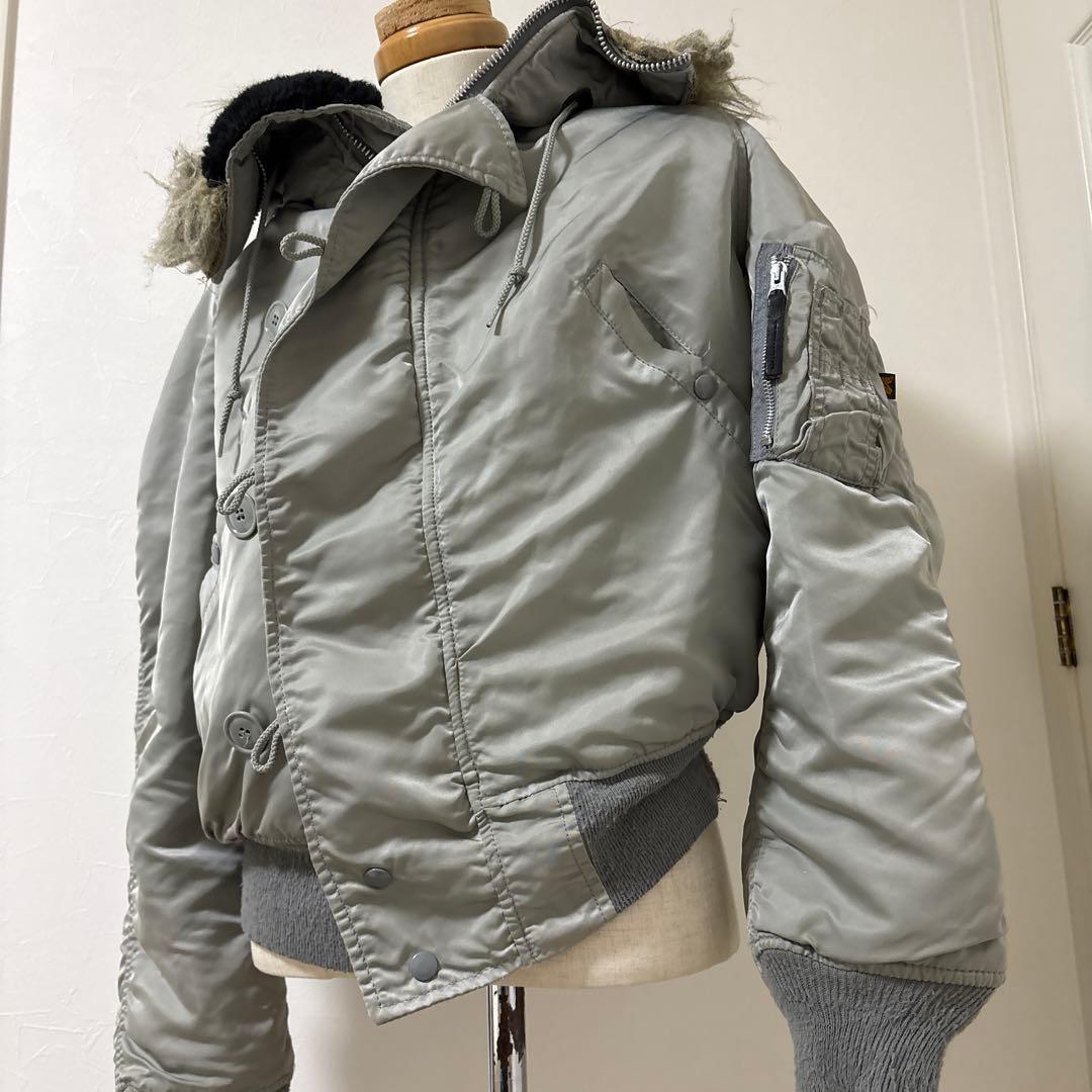 希少色シルバー90s USA製 ALPHA N-2B MEDIUM