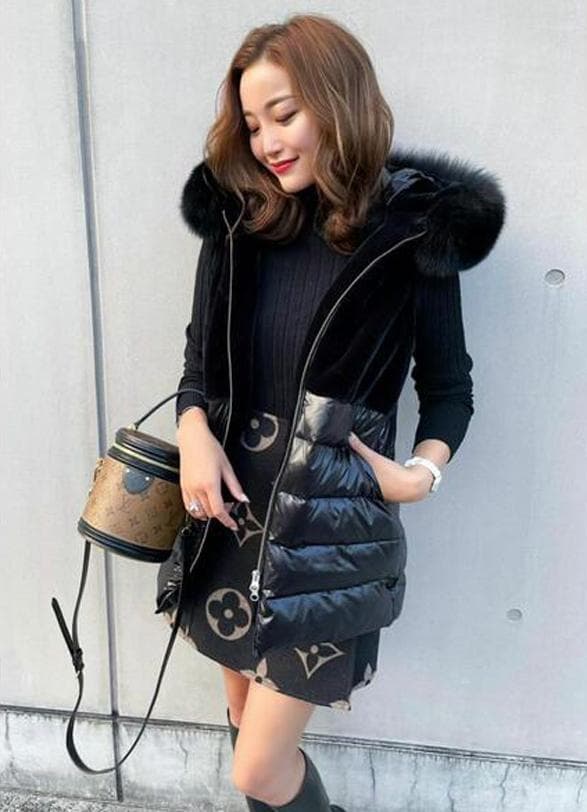 sheller FOX シェリエ フォックス フード付 ダウンベスト FREE