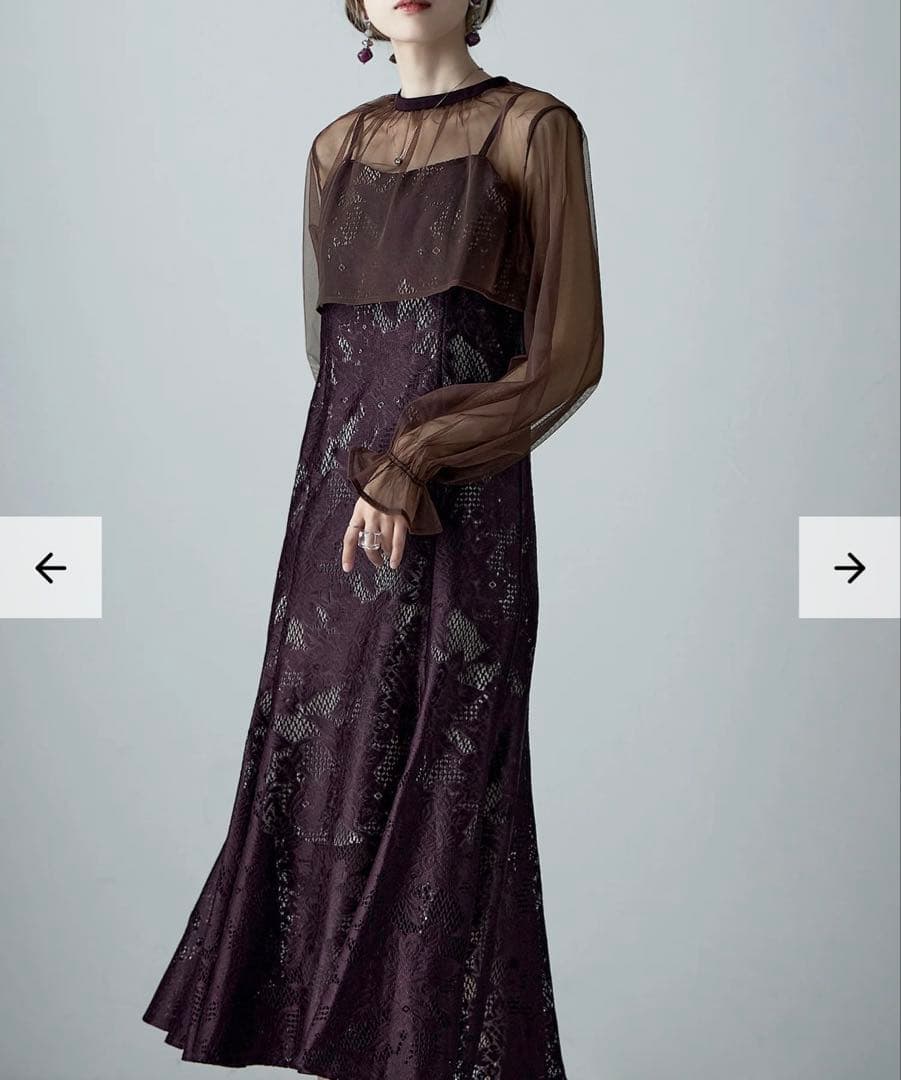 【美品】etoll. エトル　3wayシフォンボレロ&レースキャミドレス　結婚式