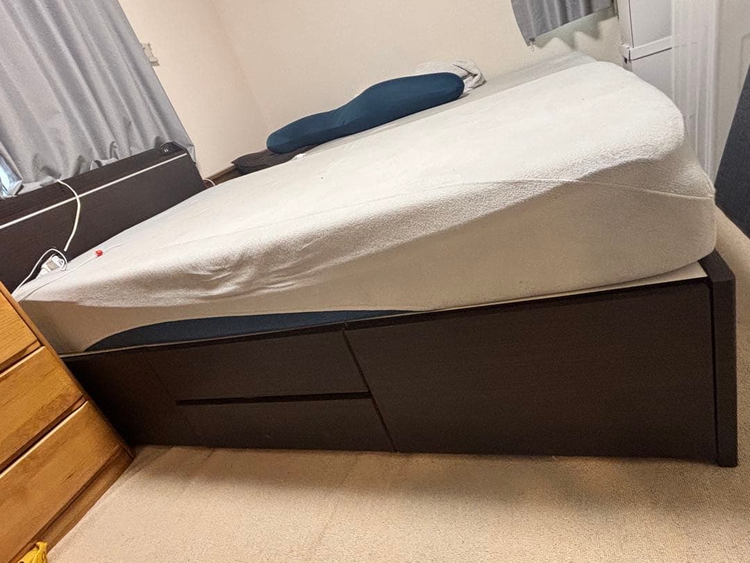 【引取希望】【高崎市】ニトリ セミダブルベッドフレーム 収納・コンセント付き