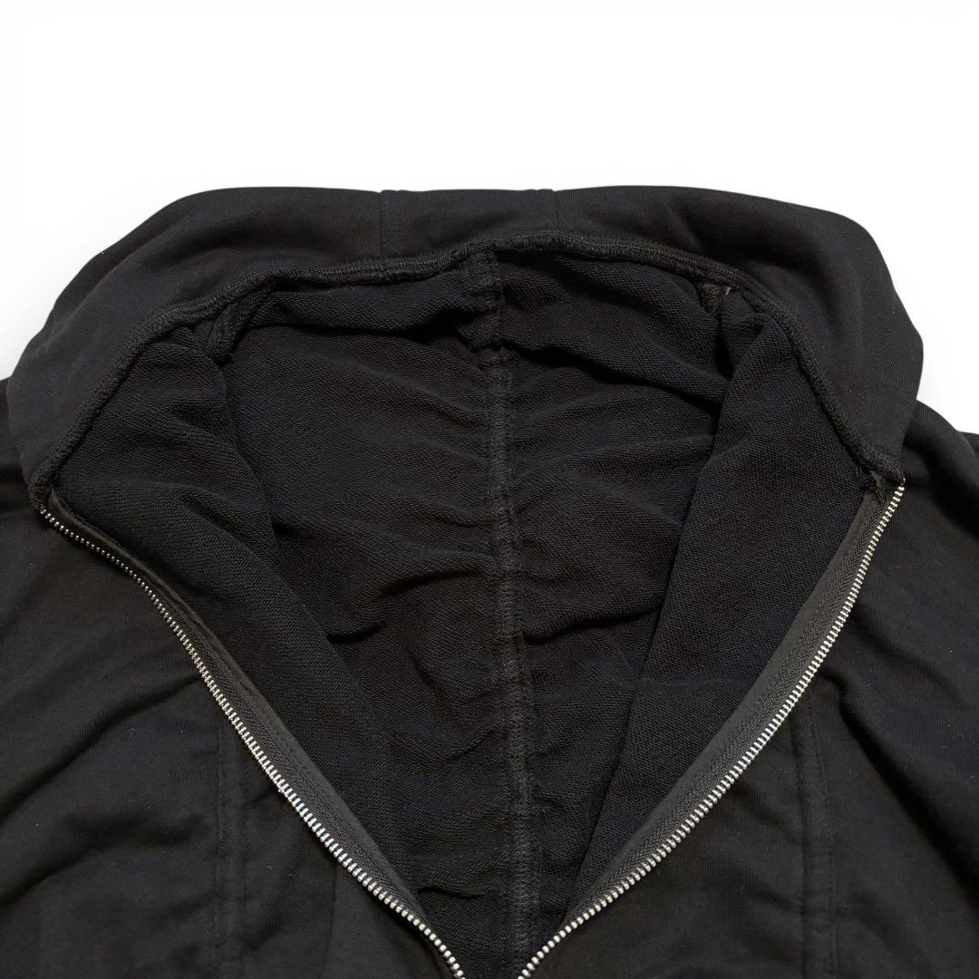 Ameri ギャザー ジップアップパーカー ブラック