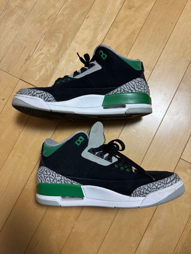 Air Jordan 3 ブラック/グレー/グリーン