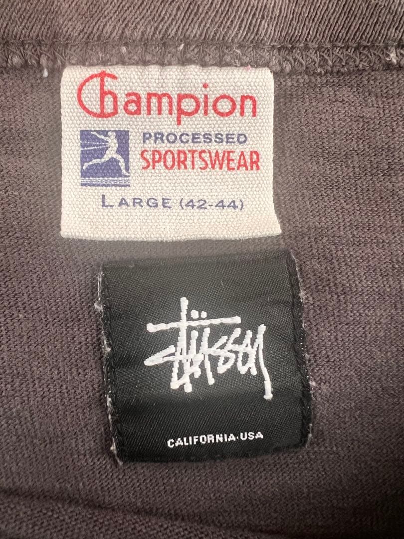 ステューシー チャンピオン コラボ Tシャツ ツイストガール L USA製