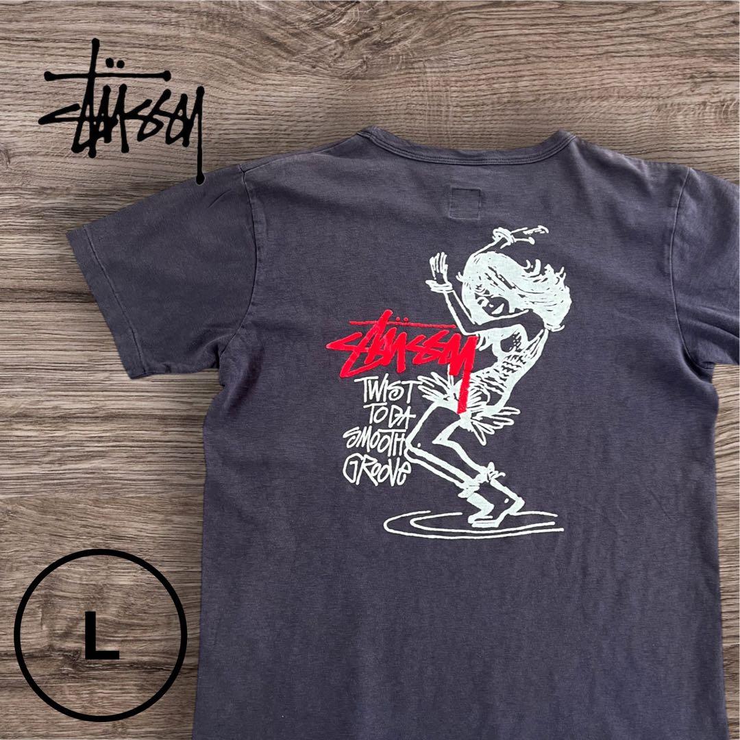 ステューシー チャンピオン コラボ Tシャツ ツイストガール L USA製