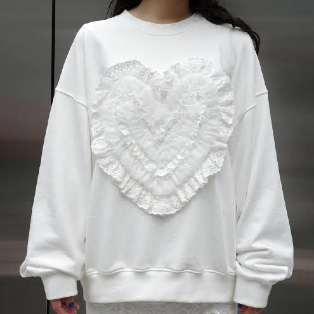 【最終値下げ本日まで】 POPPY HEART TULLE SWEATSHIRT
