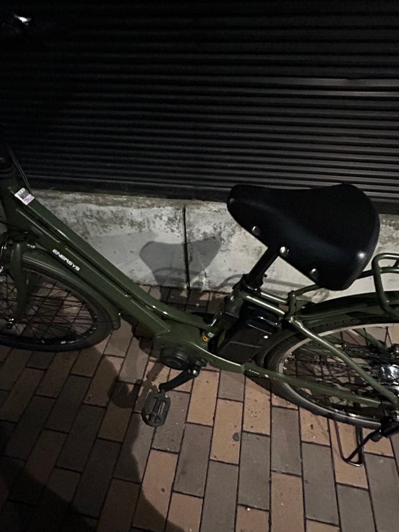 オリーブグリーン 電動アシスト自転車 荷台付き