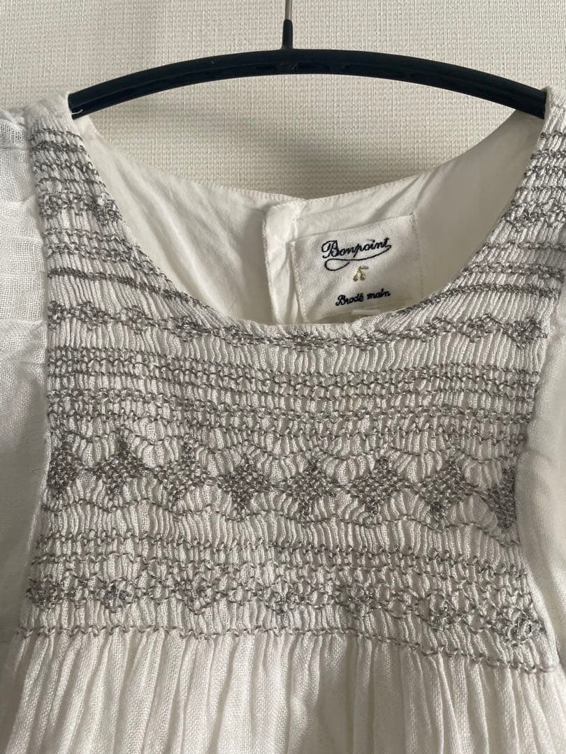 Bonpoint 8A ワンピース ホワイト