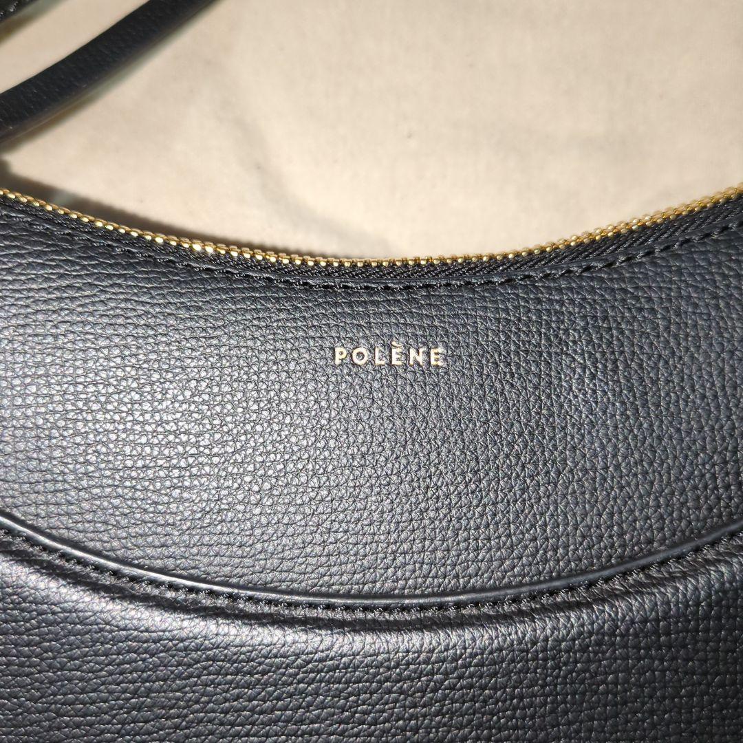 POLÈNE ブラック レザー ショルダーバッグ