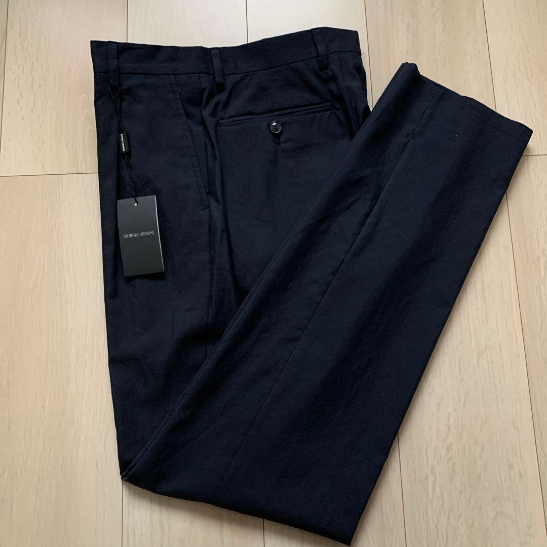新品未使用　GIORGIO ARMANI イタリア製　スラックス　ネイビー　46