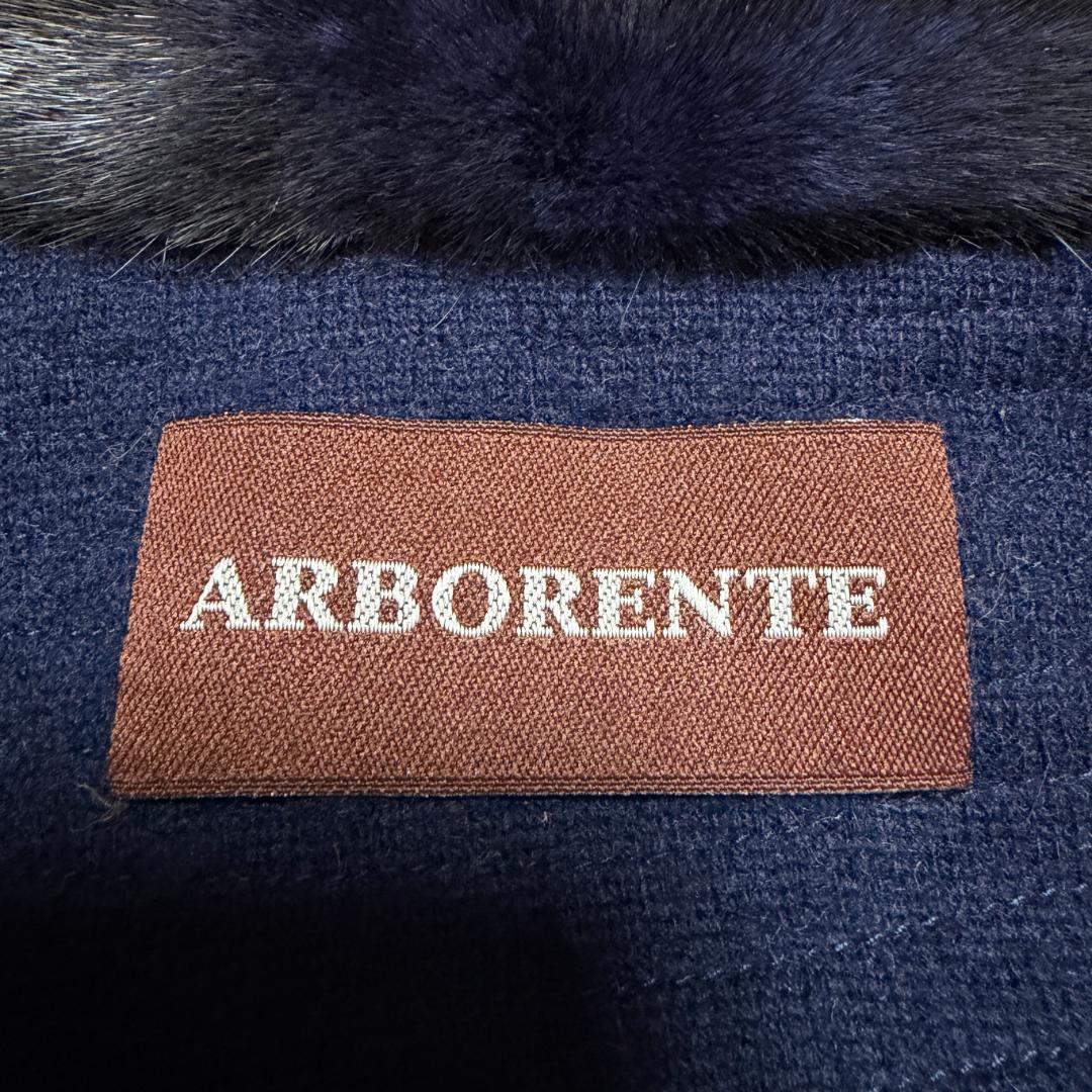 ARBORENTE ミンク ファー ケープ ポンチョ アウター ブルー カシミヤ