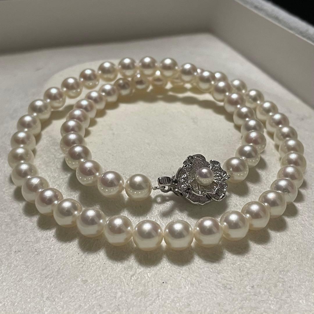 【テリ強✨美品】 あこや真珠 ネックレス 7.0-7.5 アコヤ パール 本真珠