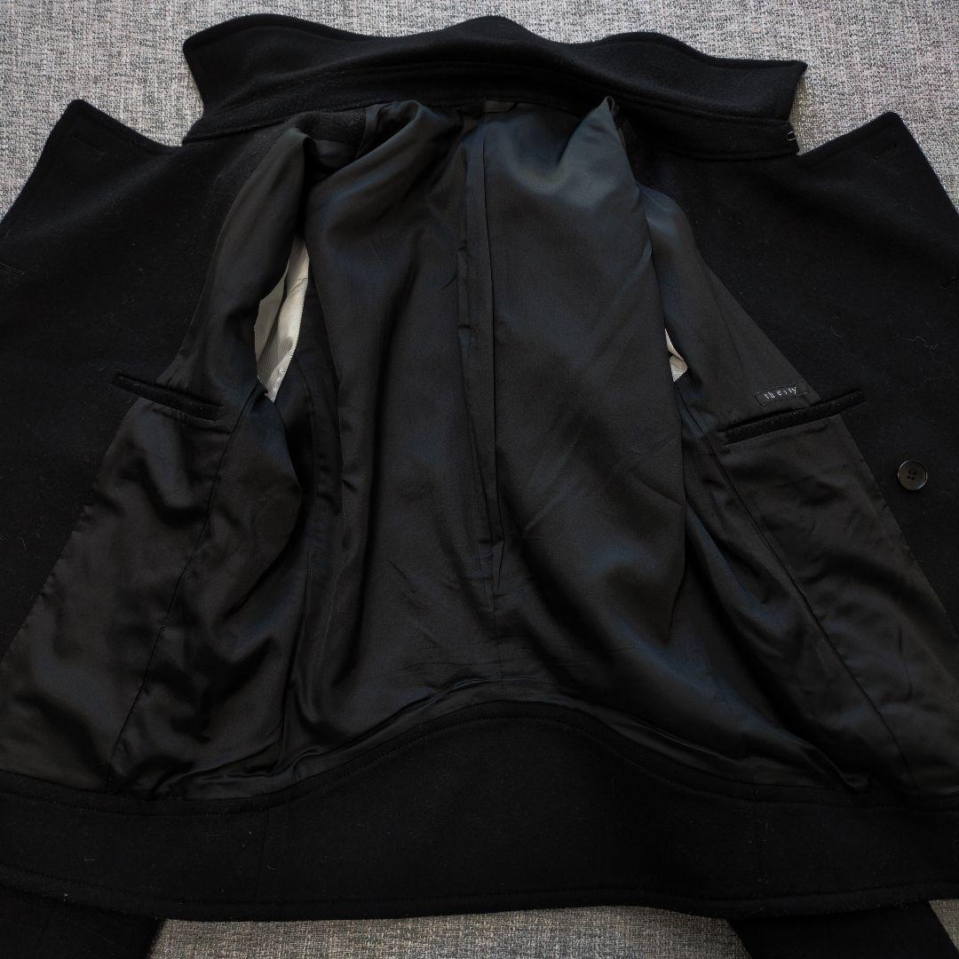 セオリー　メンズ　上質ウール　ピーコート　ブラック