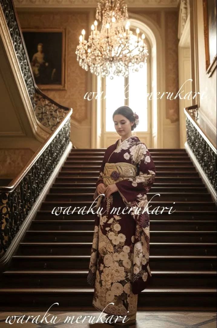 ♦︎臙脂色大輪の牡丹紋様♦︎成人式♦︎フルセット♦︎エレガント♦︎フルオーダー