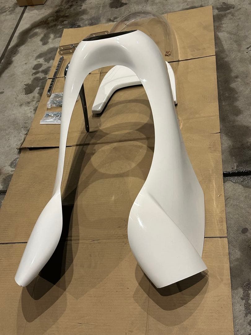 汎用ロケットカウル FRP 白ゲル ・ステー一式セット